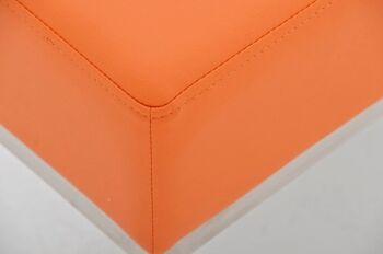 Canapé 3 places Lamega 40x120 orange 40x121x46 cuir artificiel orange acier inoxydable 4