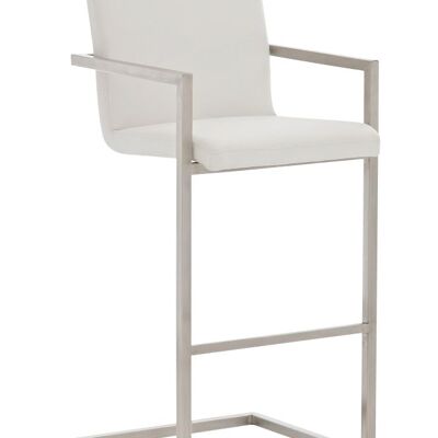 Tabouret de bar Phoenix blanc 60x50x112 cuir artificiel blanc acier inoxydable