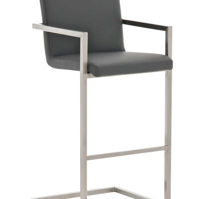 Tabouret de bar Phoenix Gris 60x50x112 Cuir artificiel gris acier inoxydable