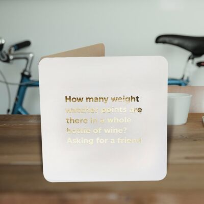 Weight Watcher Points Funny Birthday Card
