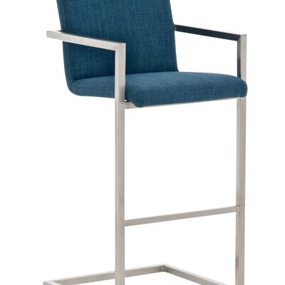 Tabouret de bar Phoenix, tissu bleu 60x50x112 bleu Matière acier inoxydable