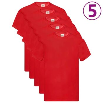 Fruit of the Loom T-shirts Original 5 pcs S coton rouge