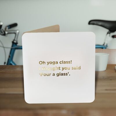 Yoga Class Funny Birthday Card