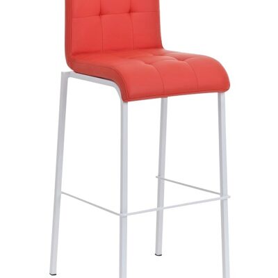 Barhocker Avola Leder W78 rot 51x43x103 rotes Kunstleder Metall