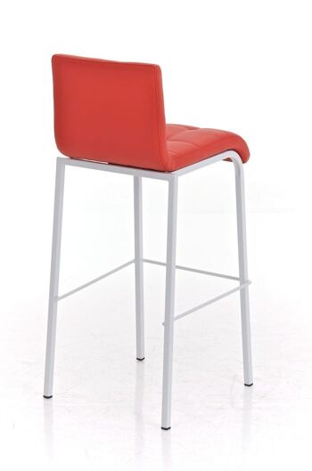 Tabouret de bar Avola cuir W78 rouge 51x43x103 simili cuir rouge métal 3