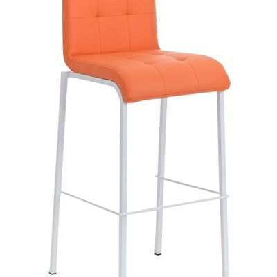 Taburete de bar Avola cuero W78 naranja 51x43x103 polipiel metal naranja