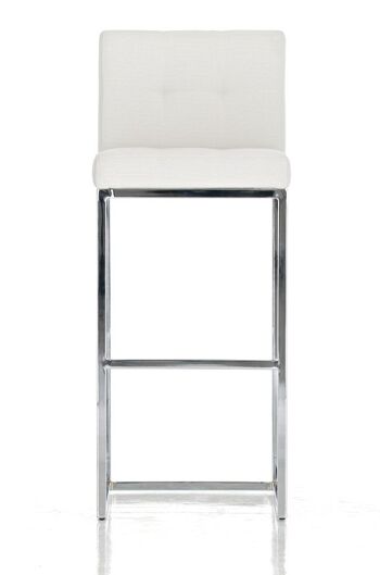 Tabouret de bar Edinburgh C77 tissu blanc 45x41x103.5 blanc Matière acier inoxydable 2