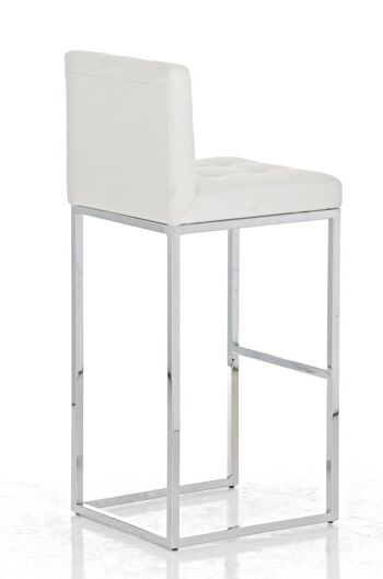 Tabouret de bar Edinburgh C77 tissu blanc 45x41x103.5 blanc Matière acier inoxydable 3