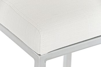 Tabouret de bar Edinburgh C77 tissu blanc 45x41x103.5 blanc Matière acier inoxydable 6