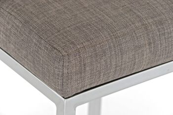 Tabouret de bar Edinburgh C77 tissu Gris 45x41x103.5 Gris Matière acier inoxydable 6