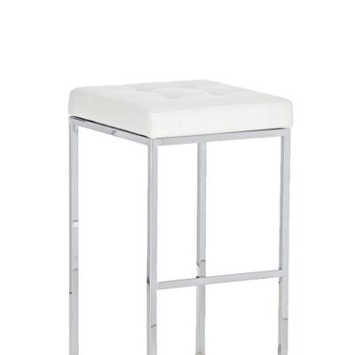 Taburete de bar Lugano C77 tela blanco 45x41x77 blanco Material Metal cromado