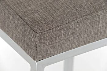 Tabouret de bar Lugano C77 tissu Gris 45x41x77 Gris Matière Métal chromé 4