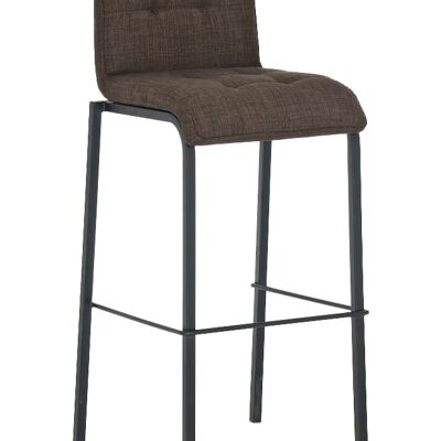 Tabouret de bar Avola tissu B78 marron 51x43x103 marron Matière Métal noir mat