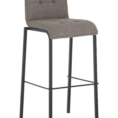 Tabouret de bar Avola tissu B78 Gris 51x43x103 Gris Matière Métal noir mat