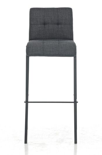 Tabouret de bar Avola tissu B78 gris foncé 51x43x103 gris foncé Matière Métal noir mat 2