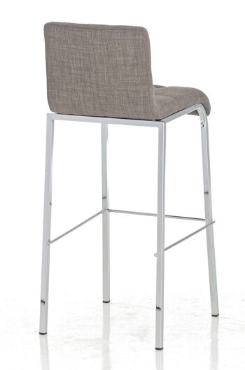 Tabouret de bar Avola tissu C78 Gris 51x43x101 Gris Matière Métal chromé 2