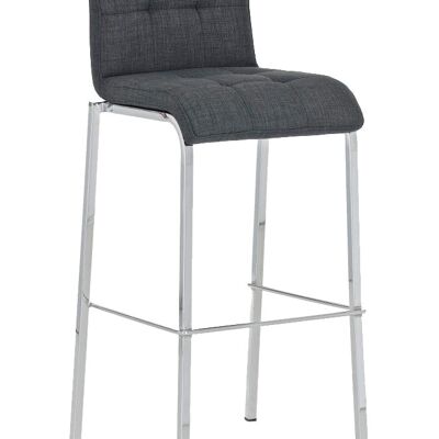 Tabouret de bar Avola tissu C78 gris foncé 51x43x101 gris foncé Matière Métal chromé