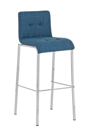 Tabouret de bar Avola tissu C78 bleu 51x43x101 bleu Matière Métal chromé 1