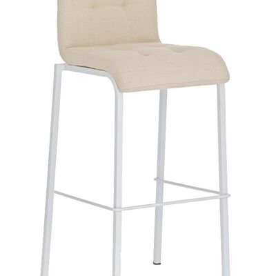 Tabouret de bar Avola tissu W78 crème 51x43x103 crème Matière métal