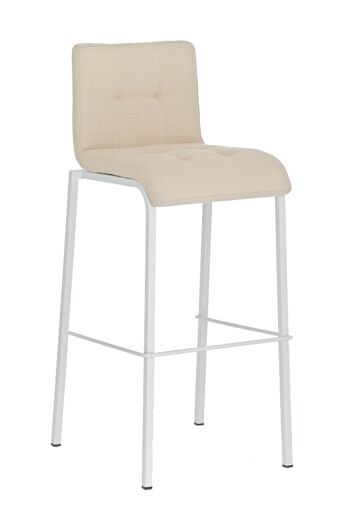 Tabouret de bar Avola tissu W78 crème 51x43x103 crème Matière métal 1