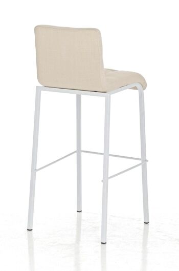 Tabouret de bar Avola tissu W78 crème 51x43x103 crème Matière métal 3