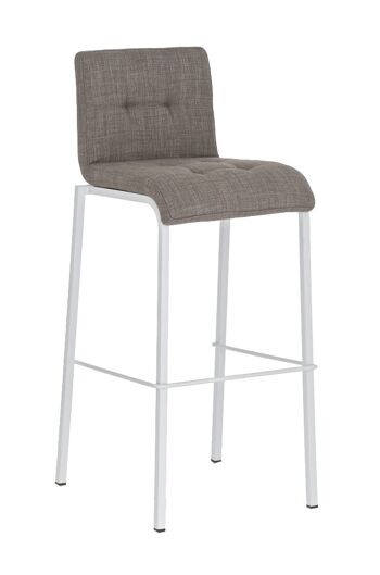 Tabouret de bar Avola tissu L78 Gris 51x43x103 Gris Matière métal 1