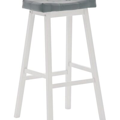 Miles stool white gray 46x55x80 white gray artificial leather Wood