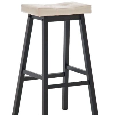 Miles stool black/cream 46x55x80 black/cream leatherette Wood