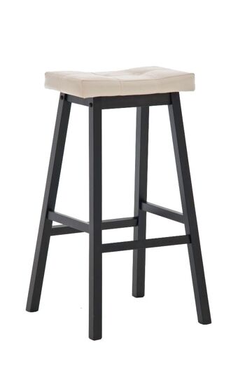 Tabouret Miles noir/crème 46x55x80 simili cuir noir/crème Bois 1