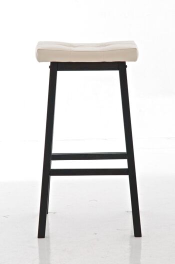 Tabouret Miles noir/crème 46x55x80 simili cuir noir/crème Bois 2