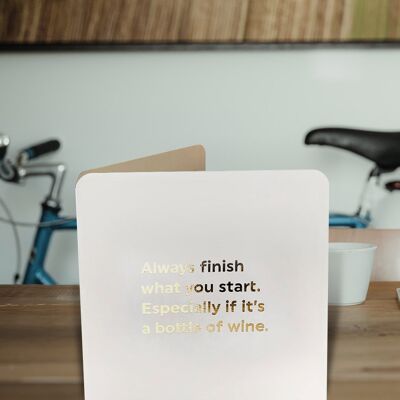 Finish What You Start Funny Birthday Card
