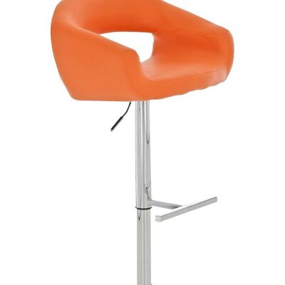 Bar stool Fabio orange 48x55x109 orange leatherette Chromed metal