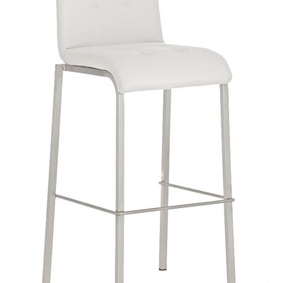 Tabouret de bar Avola tissu E78 blanc 41x43x101 blanc Matière acier inoxydable