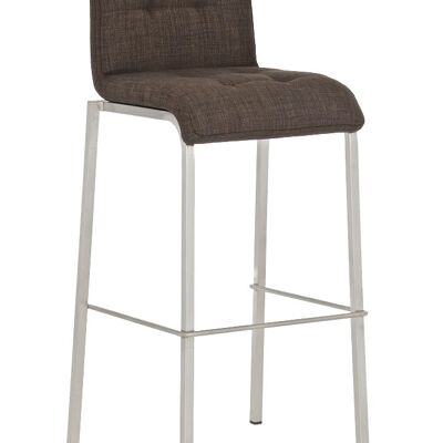 Tabouret de bar Avola tissu E78 marron 41x43x101 marron Matière acier inoxydable