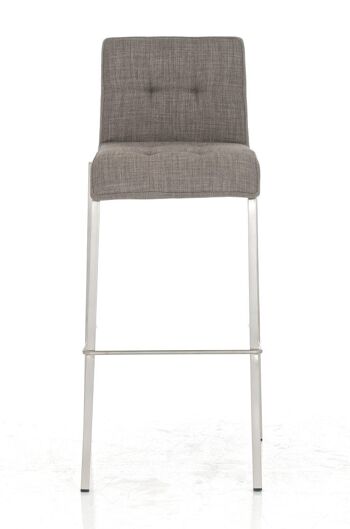 Tabouret de bar Avola tissu E78 Gris 41x43x101 Gris Matière acier inoxydable 2