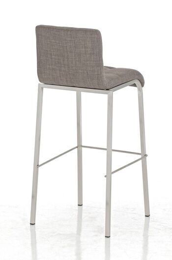 Tabouret de bar Avola tissu E78 Gris 41x43x101 Gris Matière acier inoxydable 3