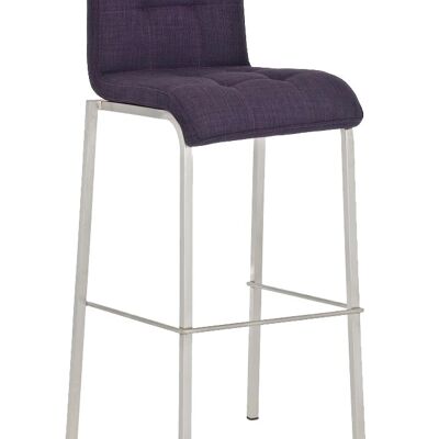 Tabouret de bar Avola tissu E78 violet 41x43x101 violet Matière acier inoxydable