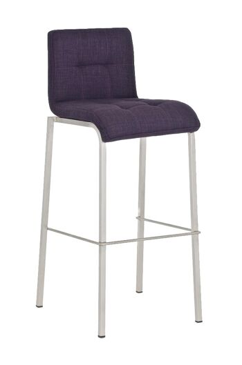 Tabouret de bar Avola tissu E78 violet 41x43x101 violet Matière acier inoxydable 1