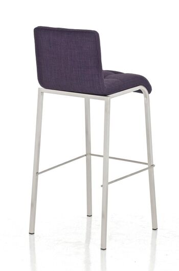 Tabouret de bar Avola tissu E78 violet 41x43x101 violet Matière acier inoxydable 3