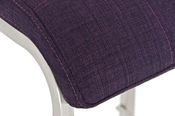 Tabouret de bar Avola tissu E78 violet 41x43x101 violet Matière acier inoxydable 6