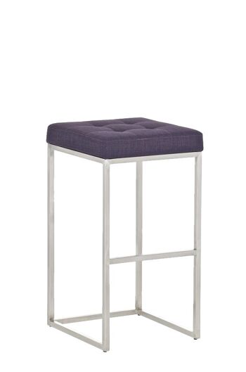 Tabouret de bar Lugano E77 tissu violet 45x41x77 violet Matériau acier inoxydable 1