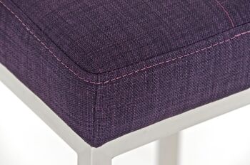 Tabouret de bar Lugano E77 tissu violet 45x41x77 violet Matériau acier inoxydable 5