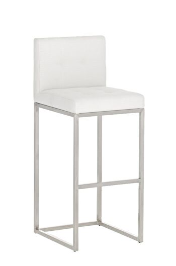 Tabouret de bar Edinburgh E77 tissu blanc 45x41x103.5 blanc Matériau acier inoxydable 1