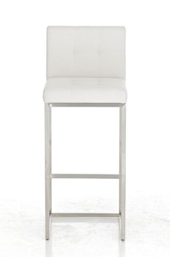 Tabouret de bar Edinburgh E77 tissu blanc 45x41x103.5 blanc Matériau acier inoxydable 2