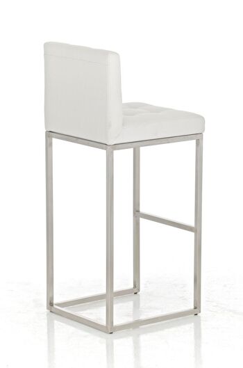 Tabouret de bar Edinburgh E77 tissu blanc 45x41x103.5 blanc Matériau acier inoxydable 3