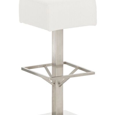 Tabouret de bar Glasgow E76 tissu blanc 35x35x76 blanc Matière acier inoxydable