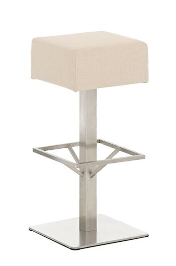 Tabouret de bar Glasgow E76 tissu crème 35x35x76 crème Matière acier inoxydable