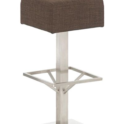 Tabouret de bar Glasgow E76 tissu marron 35x35x76 marron Matière acier inoxydable