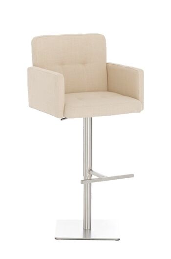 Tabouret de bar Memphis tissu crème 50x57x96 crème Matière acier inoxydable 1