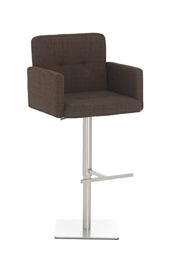 Tabouret de bar Memphis tissu marron 50x57x96 marron Matière acier inoxydable 1